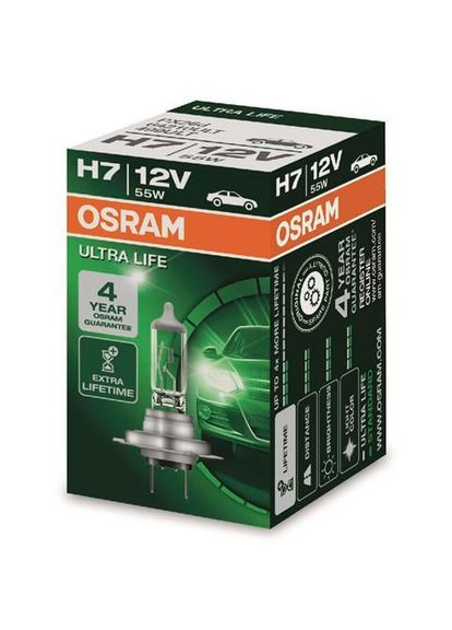 Автолампа галогеновая 55W H7 12V 55W PX26D/LIFE - В 4 РАЗА УВЕЛИЧЕН СРОК СЛУЖБЫ / УЛУЧШЕННЫЙ КОНСТРУК Ultra (354337655)