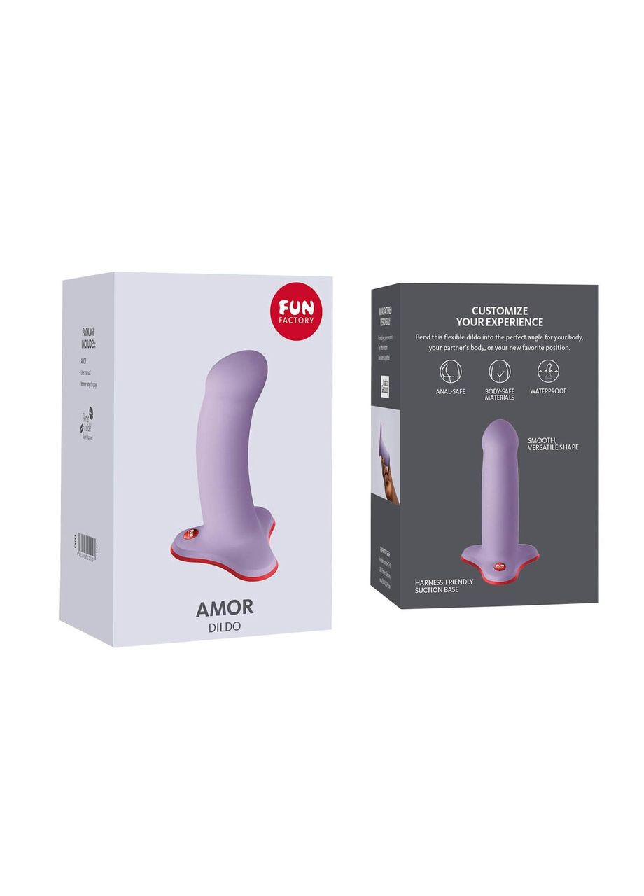 Фаллоимитатор Fun Factory AMOR, сиреневый, длина 14,6 см, диаметр 3,7 см, изогнутый No Brand (366878085)