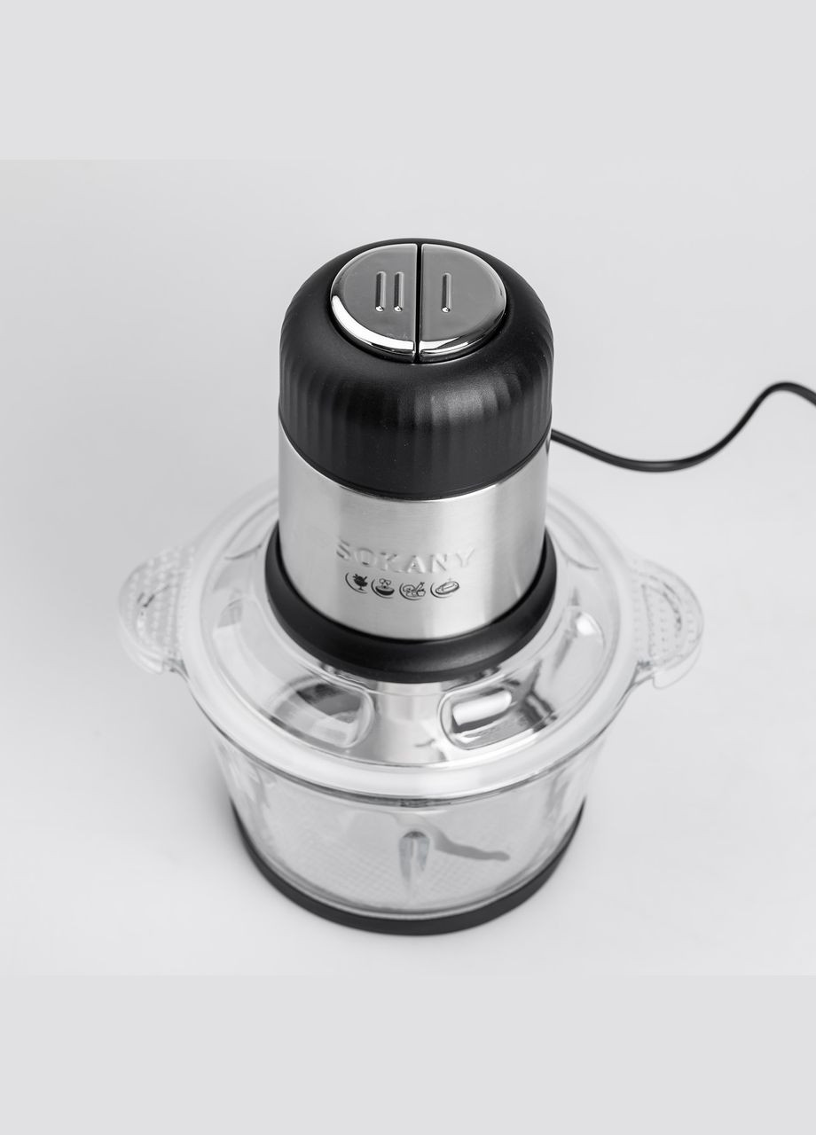 Чопер измельчитель 800 Вт 4 лезвия с чашей на 2 литра мясорубка Sokany (322456077)