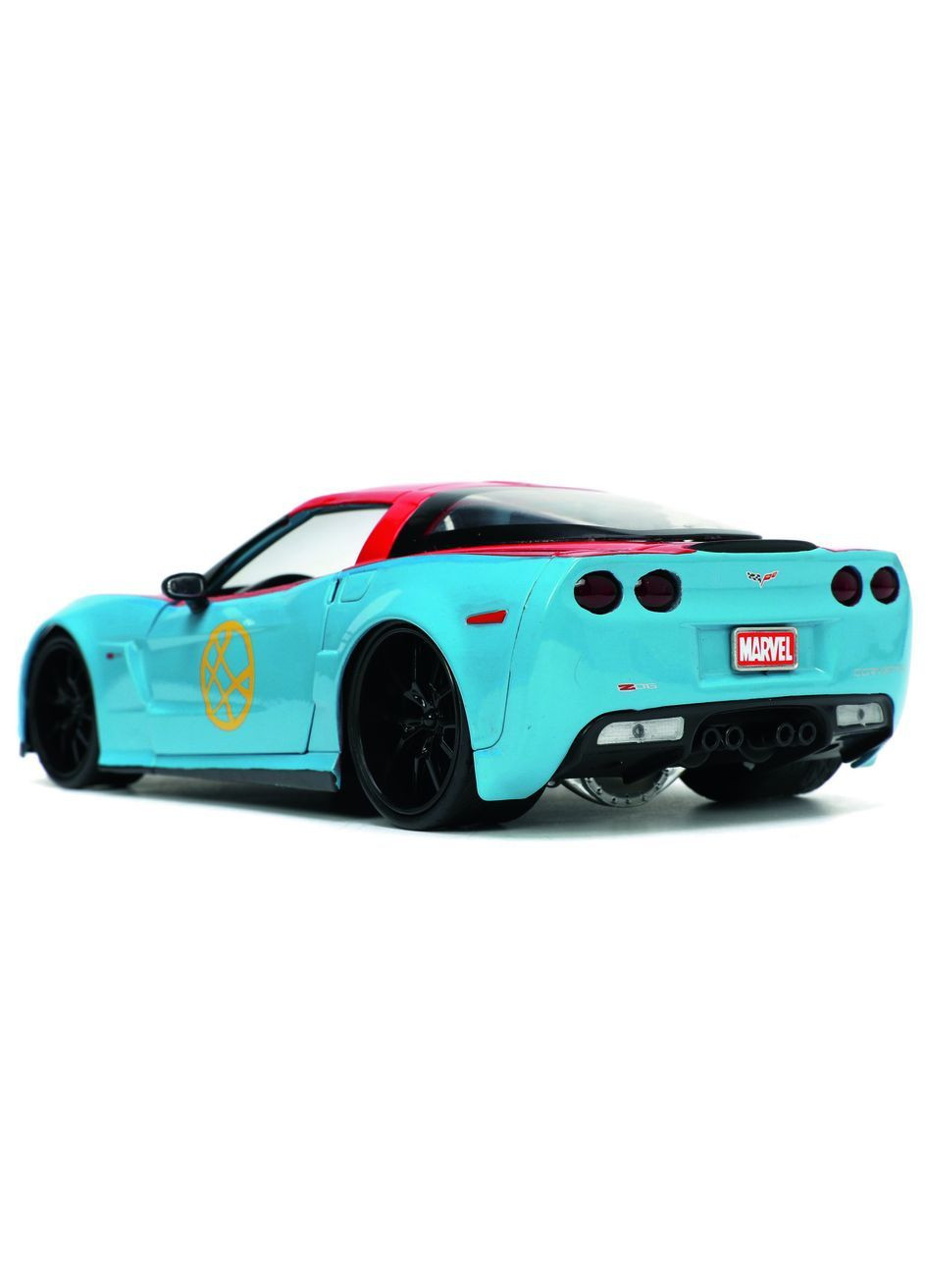 Машина металлическая Марвел Шевроле Корвет с фигуркой Доктора Стренджа, 1:24, голубой () Jada 253225024 (362184572)