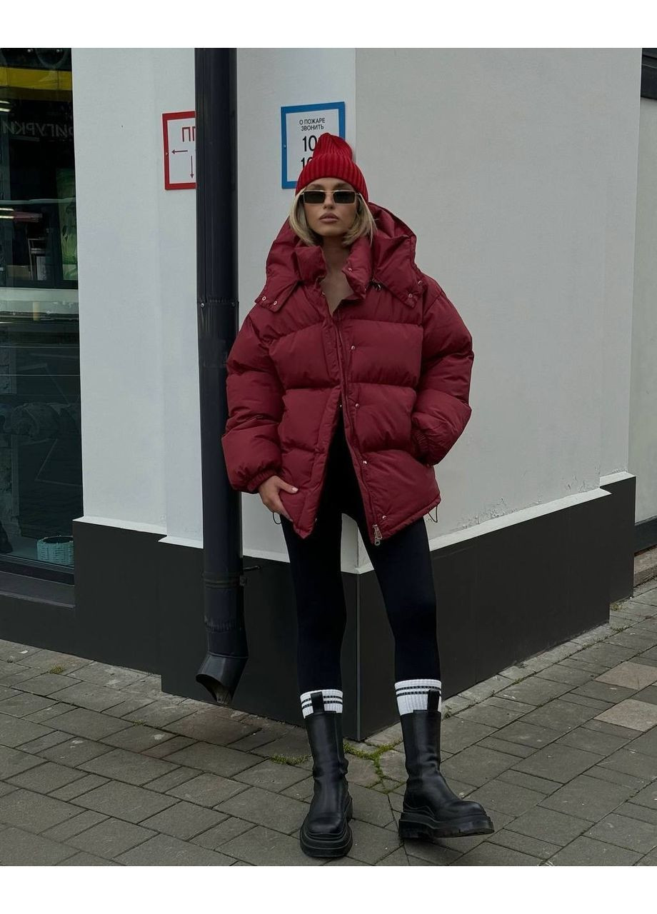 Бордовая зимняя зимняя куртка More_bboutique Куртка