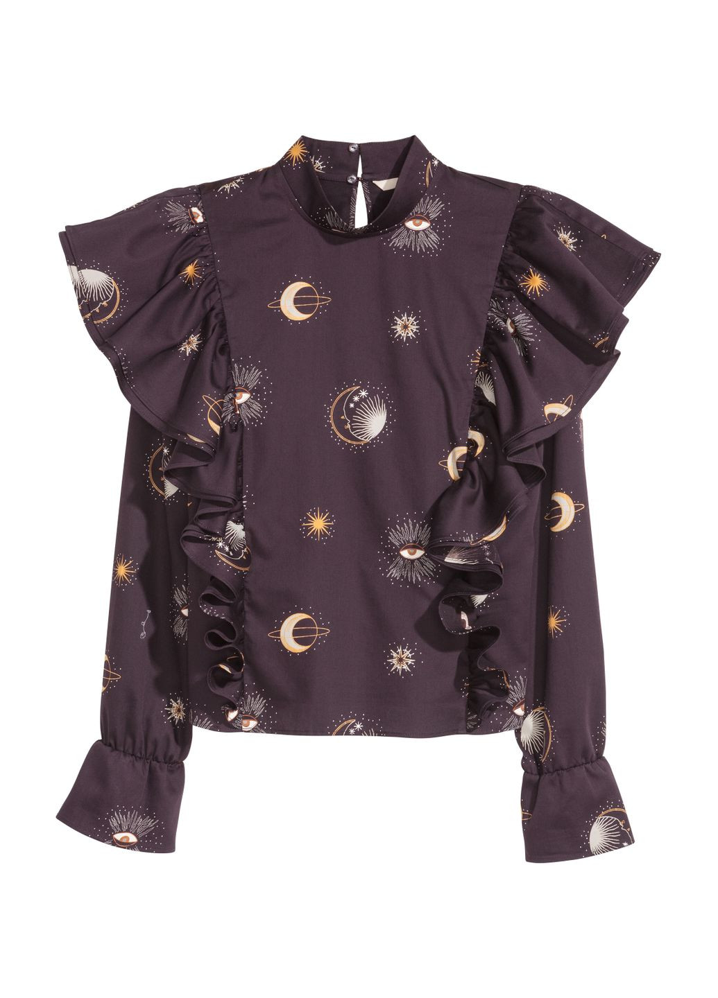 Фиолетовая блуза демисезон,фиолетовый в узоры, H&M