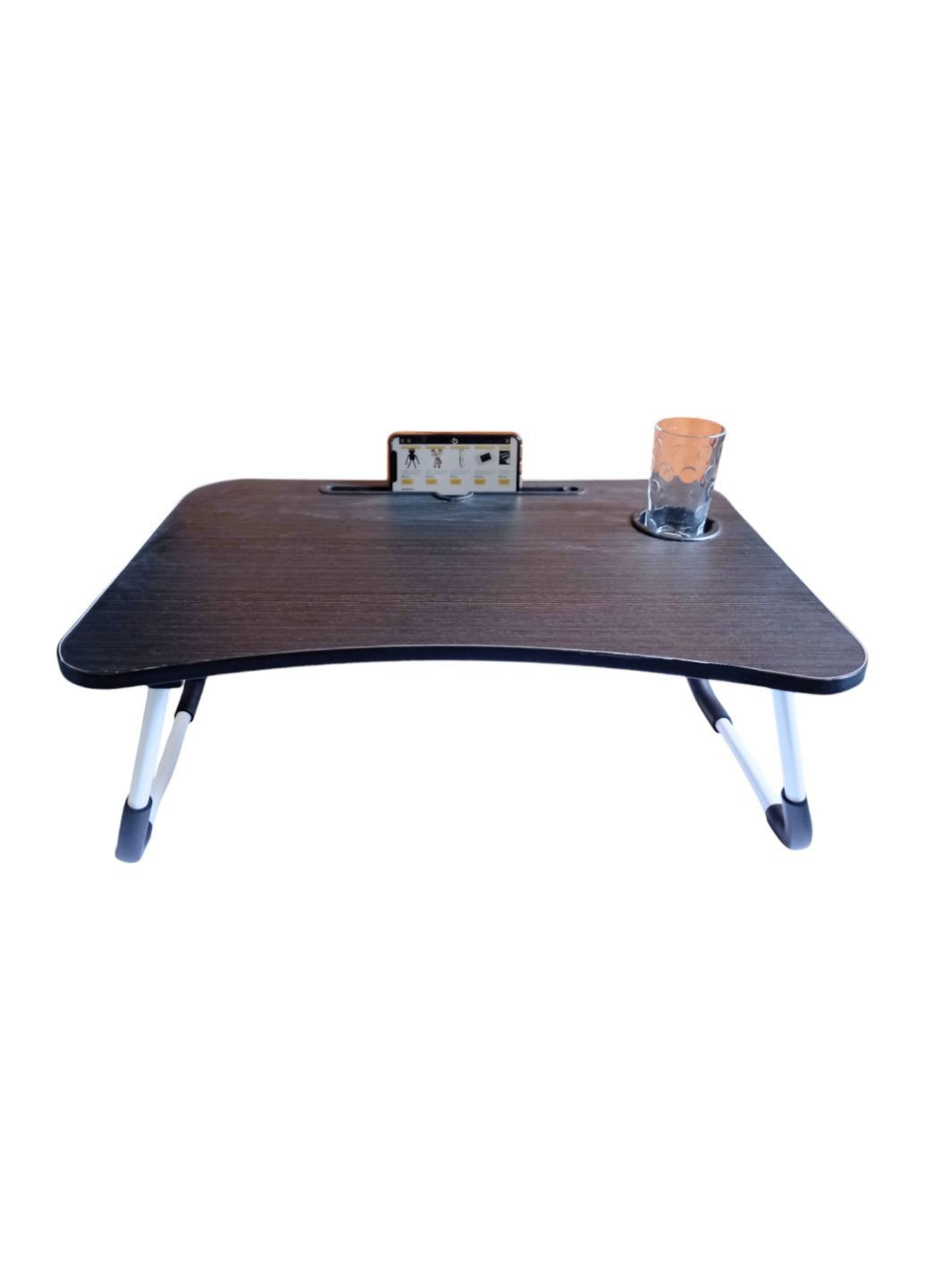 Столик для ноутбука, планшета сніданків складний переносний стіл в ліжко з підставкою під стакан дерев'яний No Brand (290704738)