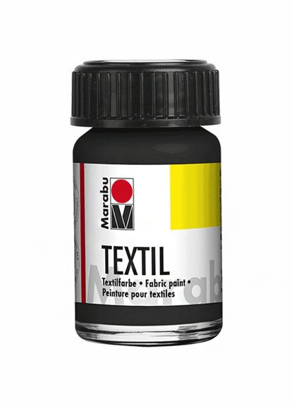 Комплект 5 шт. Фарба акрилова, (073) Чорна, 15мл, д/св. тканин, Marabu 91109073 4007751009708 Rosa (336145425)