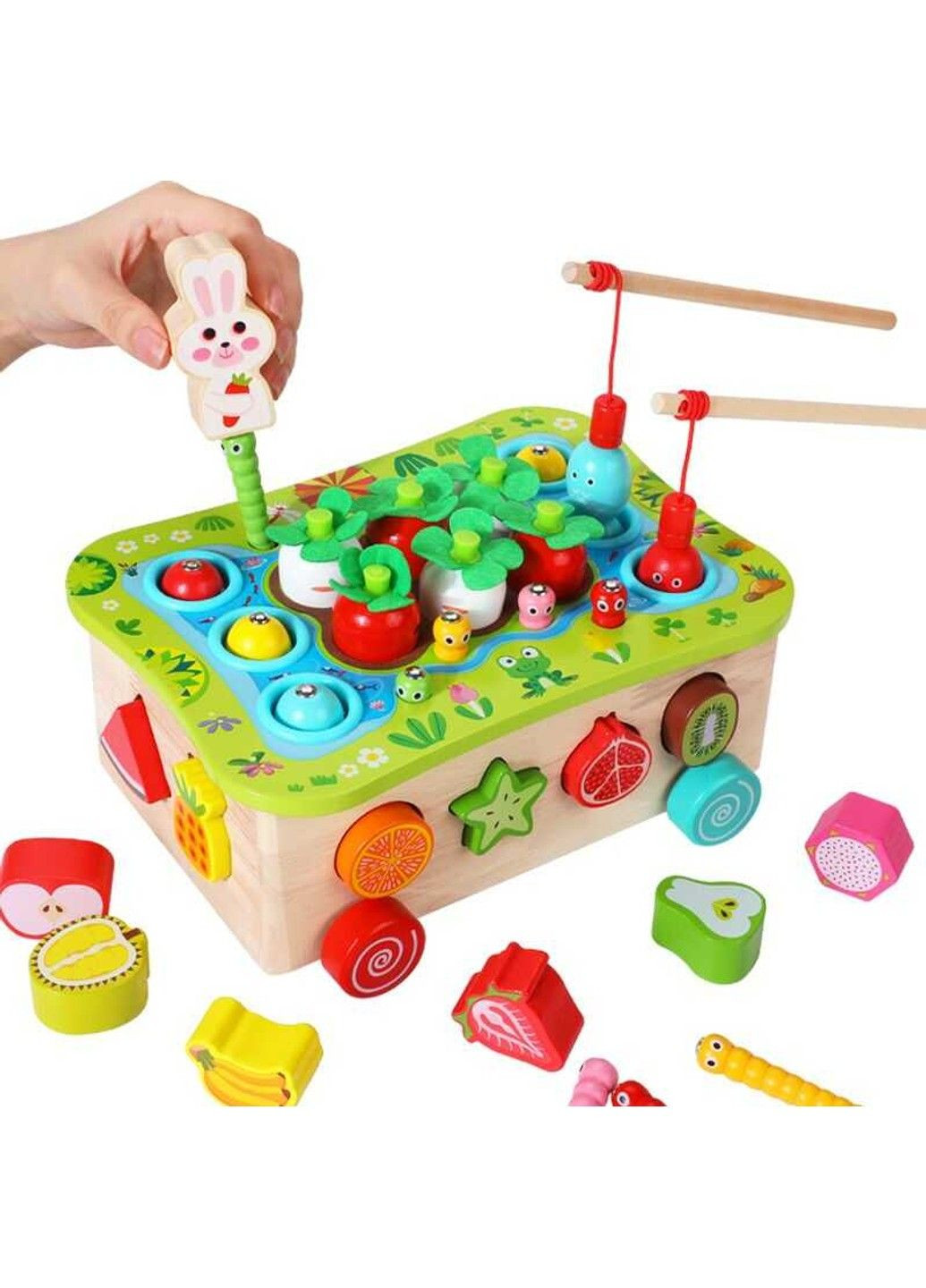 Каталка логічна С 58260 (16) 3в1, сортер, магнітна рибальство, міні-місто, в коробці No Brand (304769741)