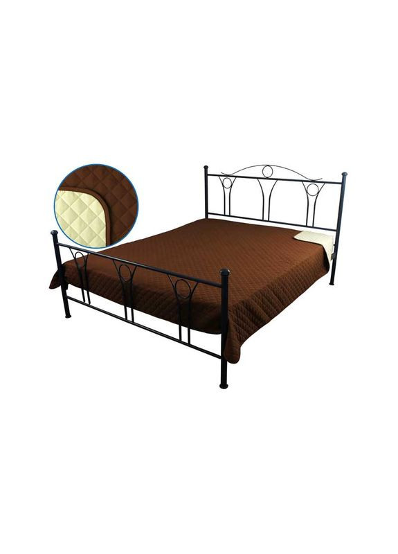 Покрывало 150х212 "Ромб" коричневое, для полуторной или односпальной кровати Руно (269463457)