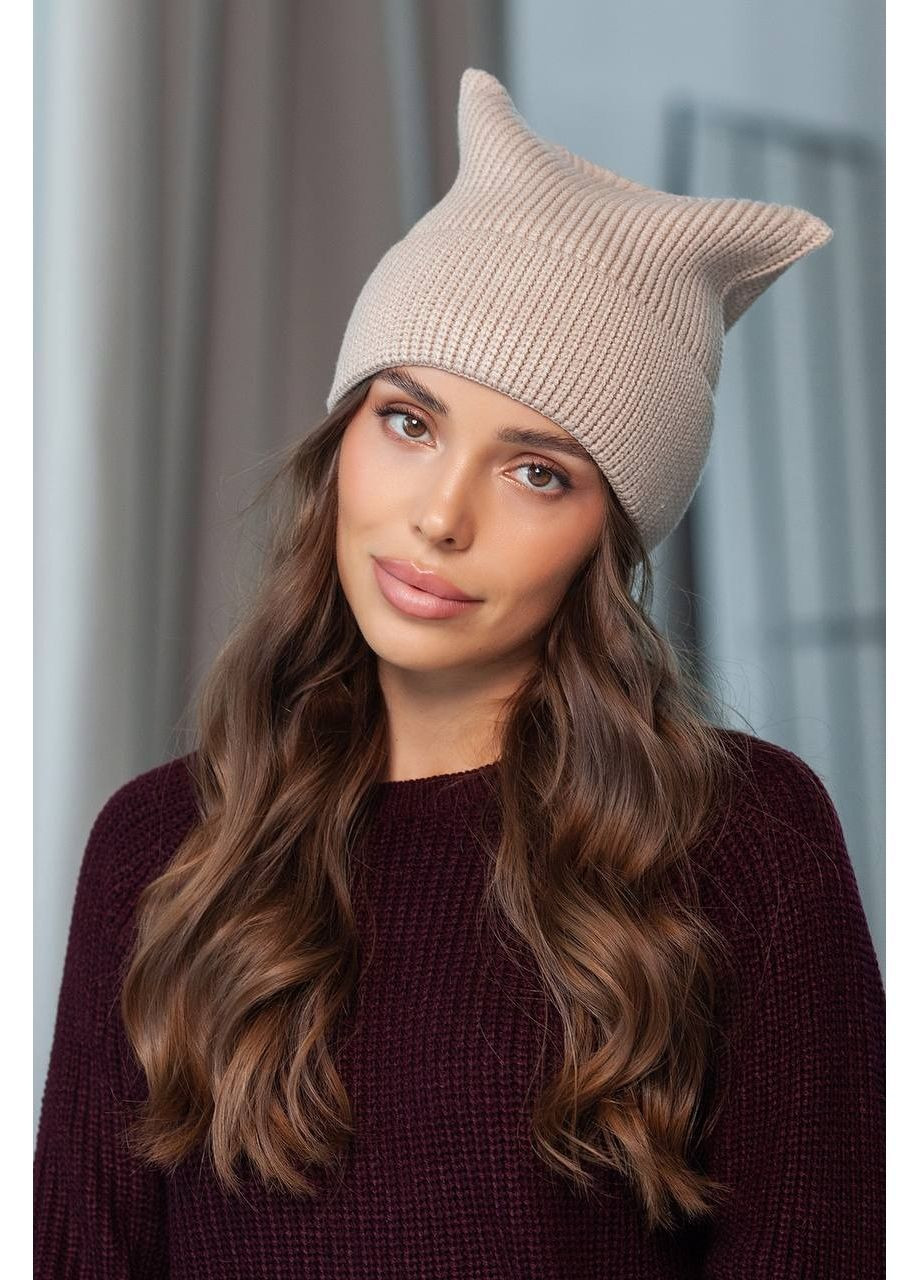 Шапка з вушками, колір Бежевий Fashion (365072382)