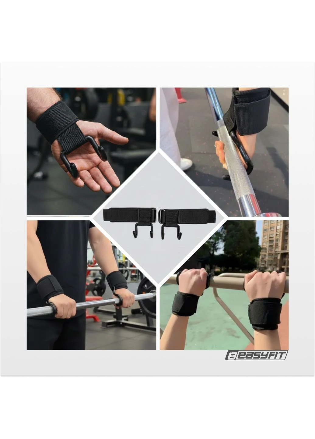 Гаки для турніка та тяги (пара) EasyFit (379430171)