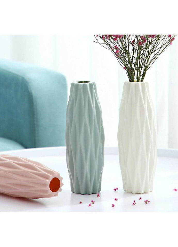 Ваза для квітів 14276 5.5 х21 см біла No Brand (335972448)