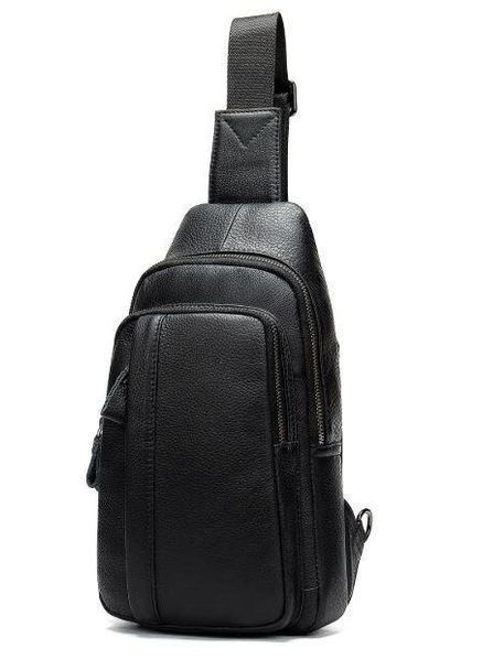 Сумка слинг мужская кожаная через плечо черная размер 17х29х6 см 14784 Vintage (362417973)