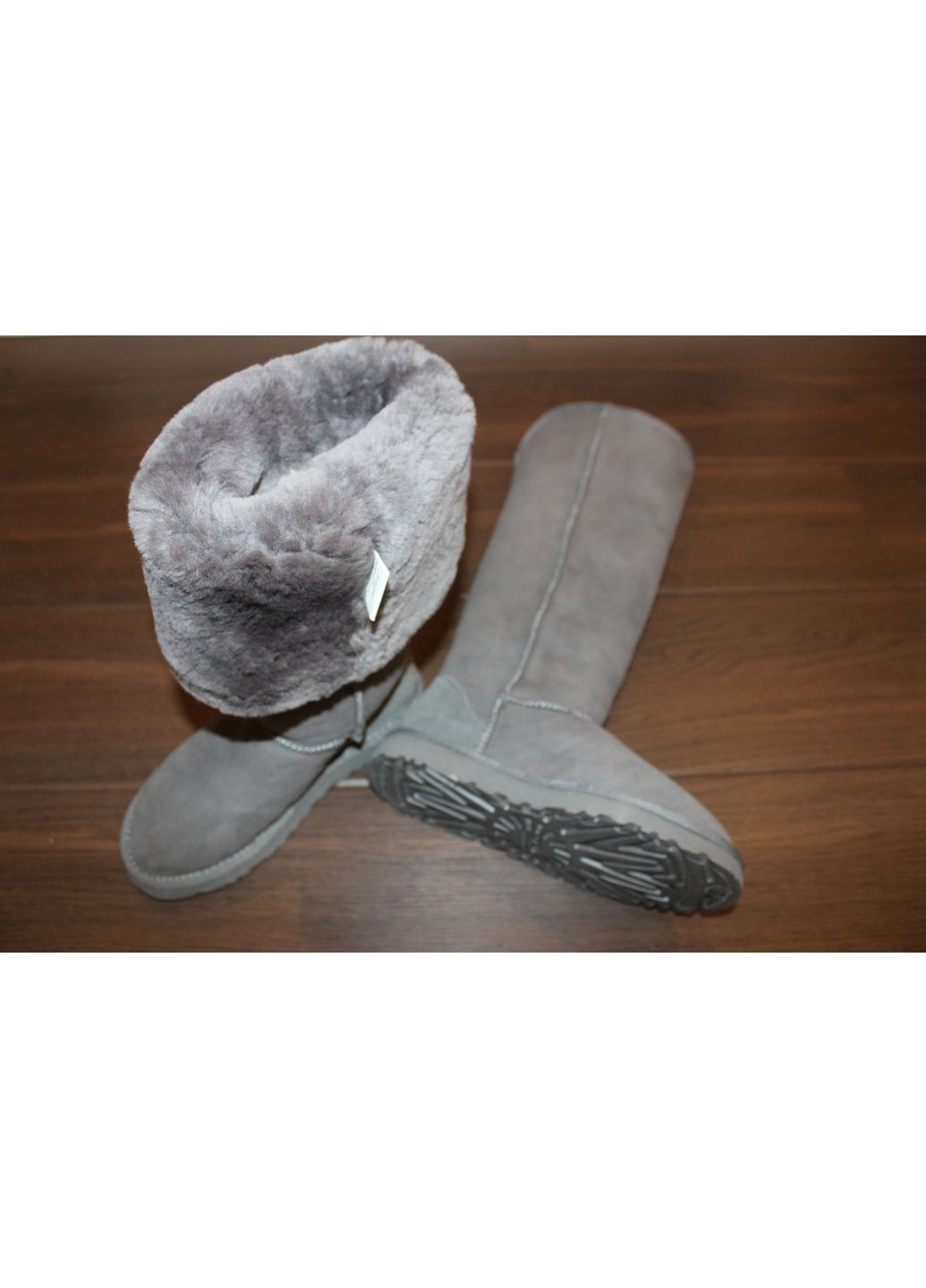 сірі натуральна замша No Brand Уггі жіночі зимові (362675841)