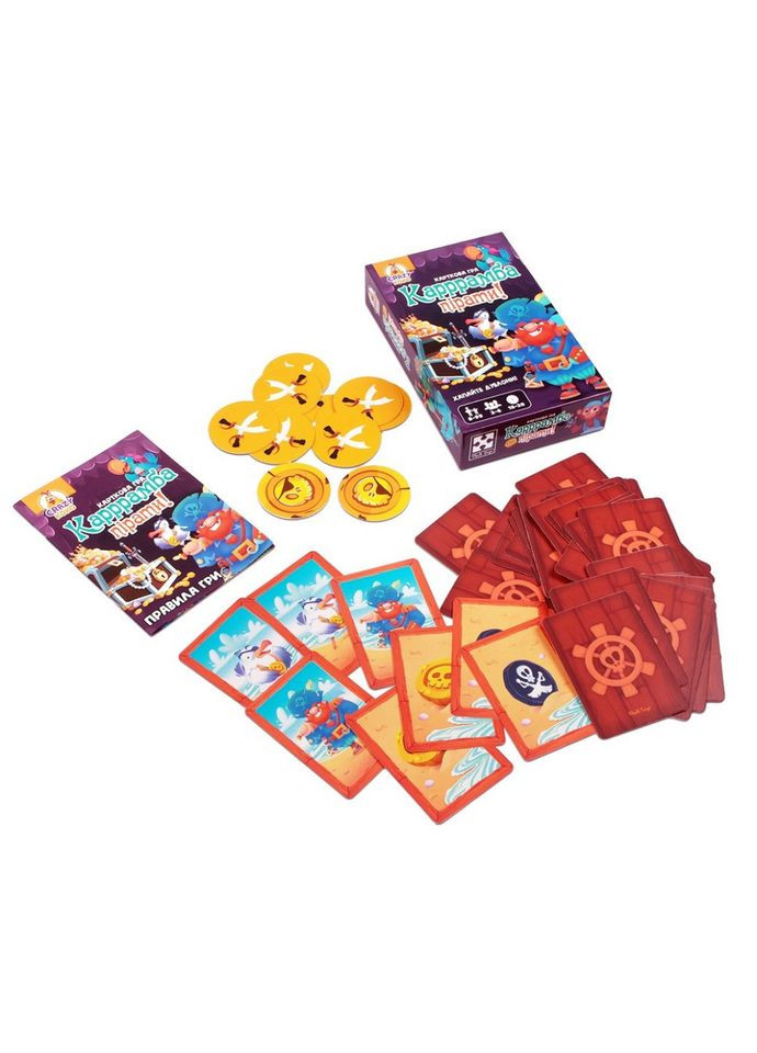 Дитяча карткова гра "Карррамба пірати! " VT8077 07, 50 карт 12 монет, правила гри Vladi toys (364128073)