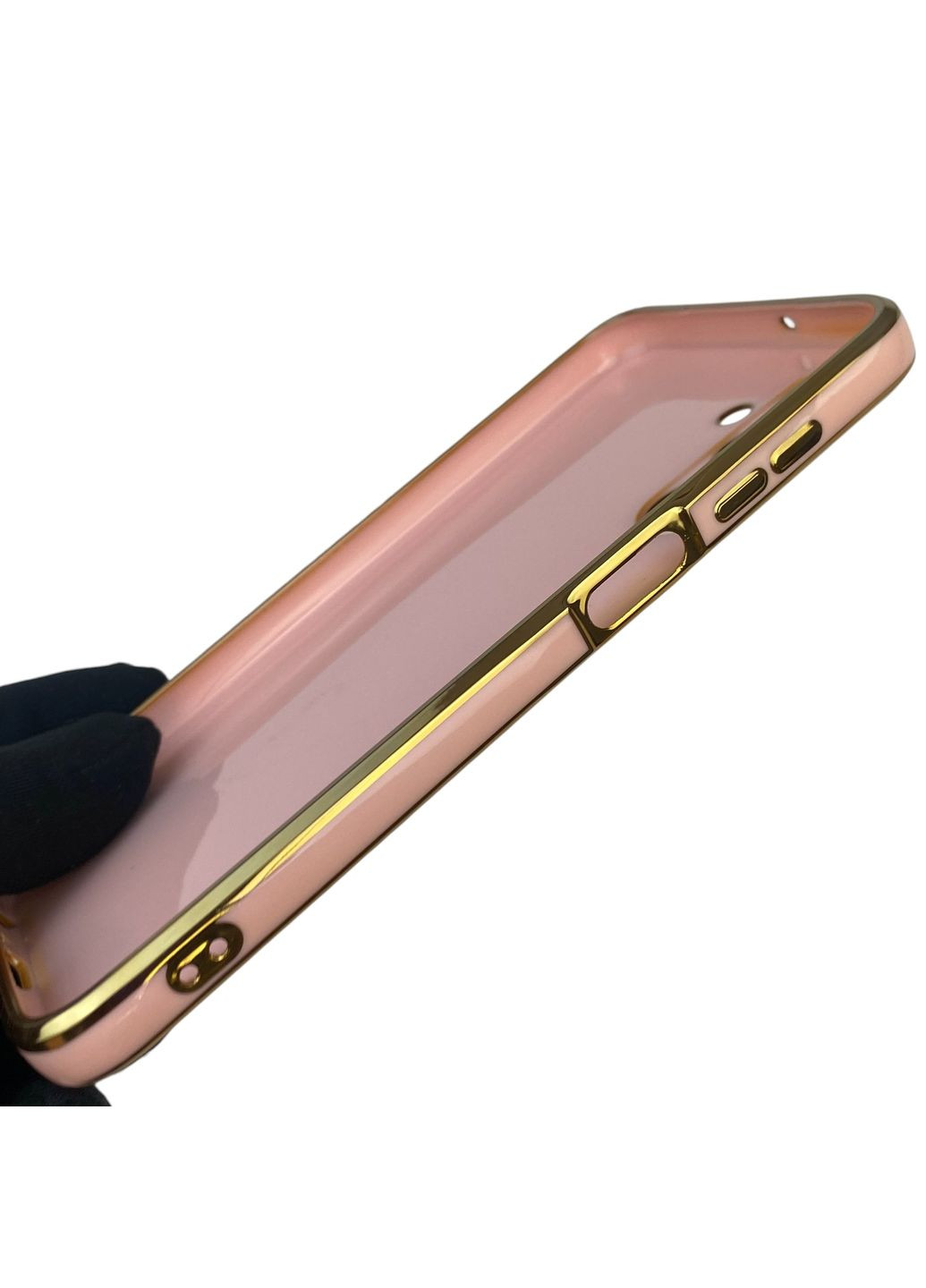 Чохол для Galaxy A25 5G (SM-A256B) з кільцем-підставкою із золотою окантовкою на самсунг а25 пудровий gs1 Samsung (366228865)