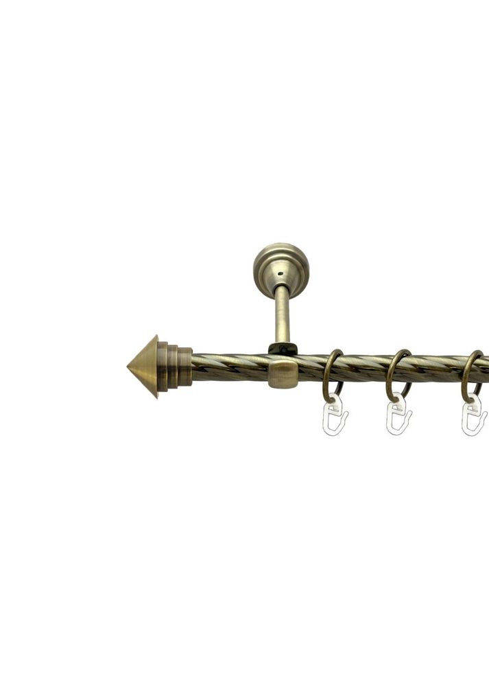 Карниз Сетра металлический однорядный открытая скрученная труба Антик 16 мм 240 см (00-00022379) ORVIT (300688363)