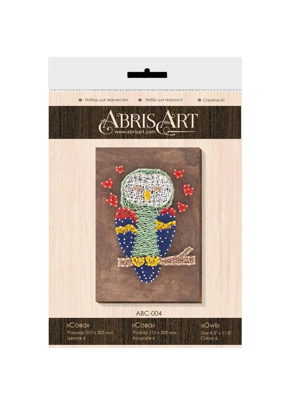 Набор стринг-арт "Сова" ABC-004 деревянная основа Abris Art (320929781)