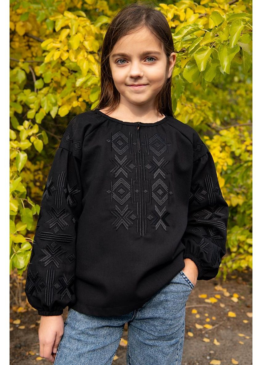 Вышиванка для девочки Верховина черная V&V 7740 (364672971)
