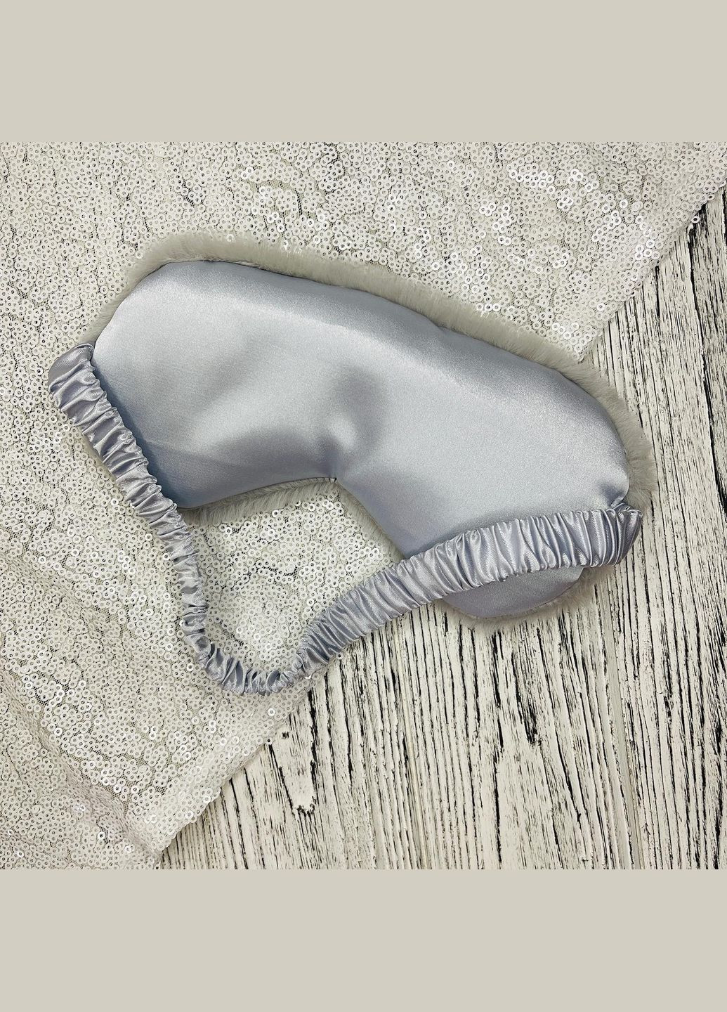 Маска для сна из меха плюшевая/повязка для глаз серая (20-9) No Brand (330618873)