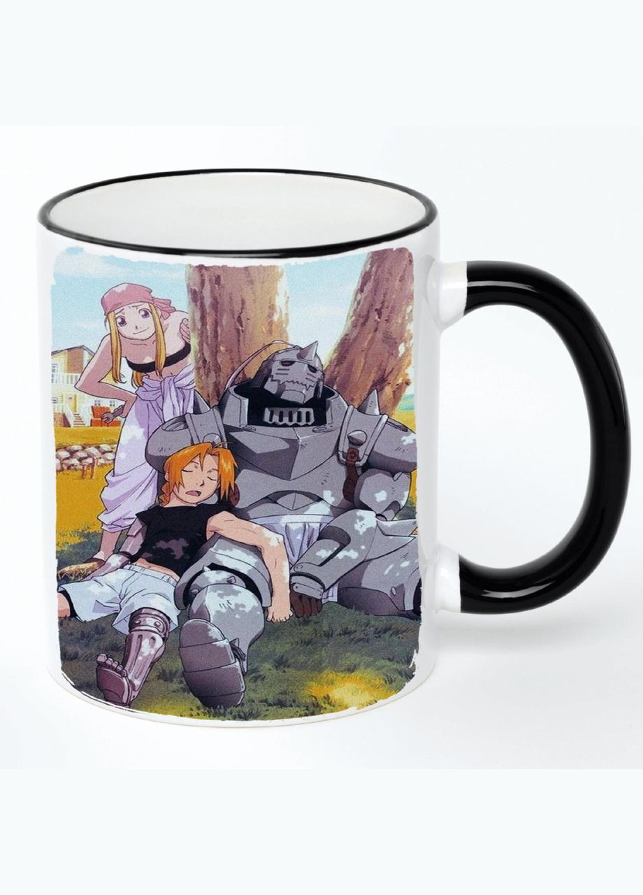 Чашка Сталевий алхімік Аніме #010 (кухоль, кружка) Біла з чорною ручкою 330 мл No Brand (322715425)