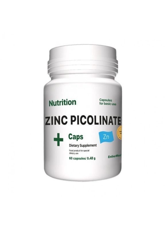 Вітаміни та мінерали Zinc Picolinate, 60 капсул EntherMeal (322292432)