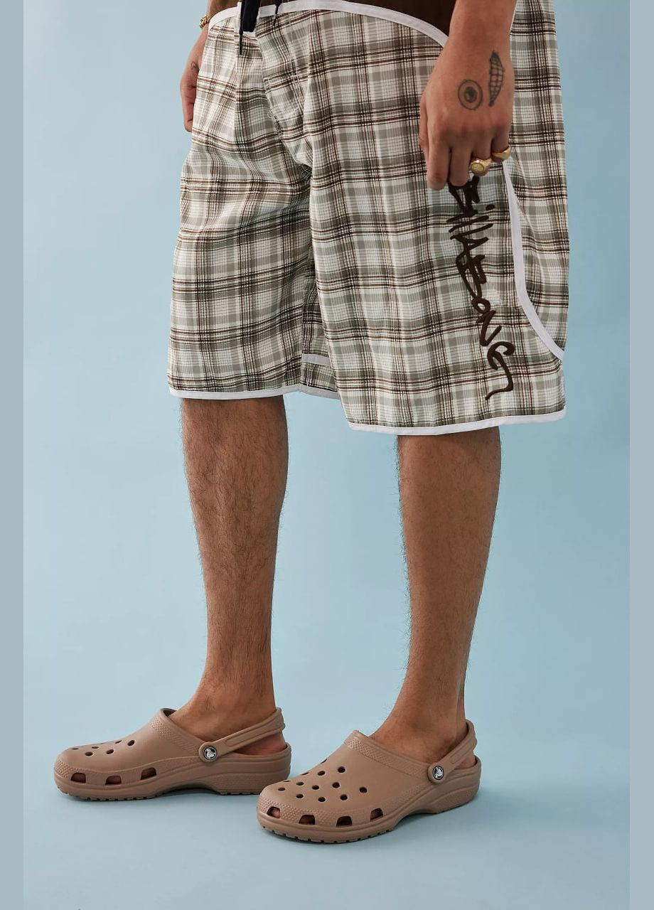 Коричневые мужские кроксы классик клог латте clog latte Crocs