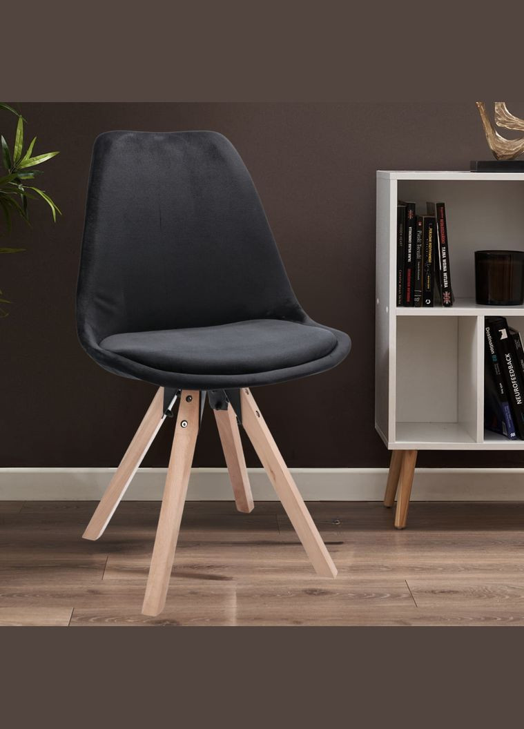 Стул Saida в скандинавском стиле с деревянными ножками черный Jumi (301538984)