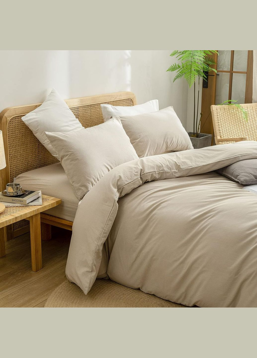 Комплект постельного белья, двуспальный, вареный хлопок (Washed Cotton) Кондор (304574197)