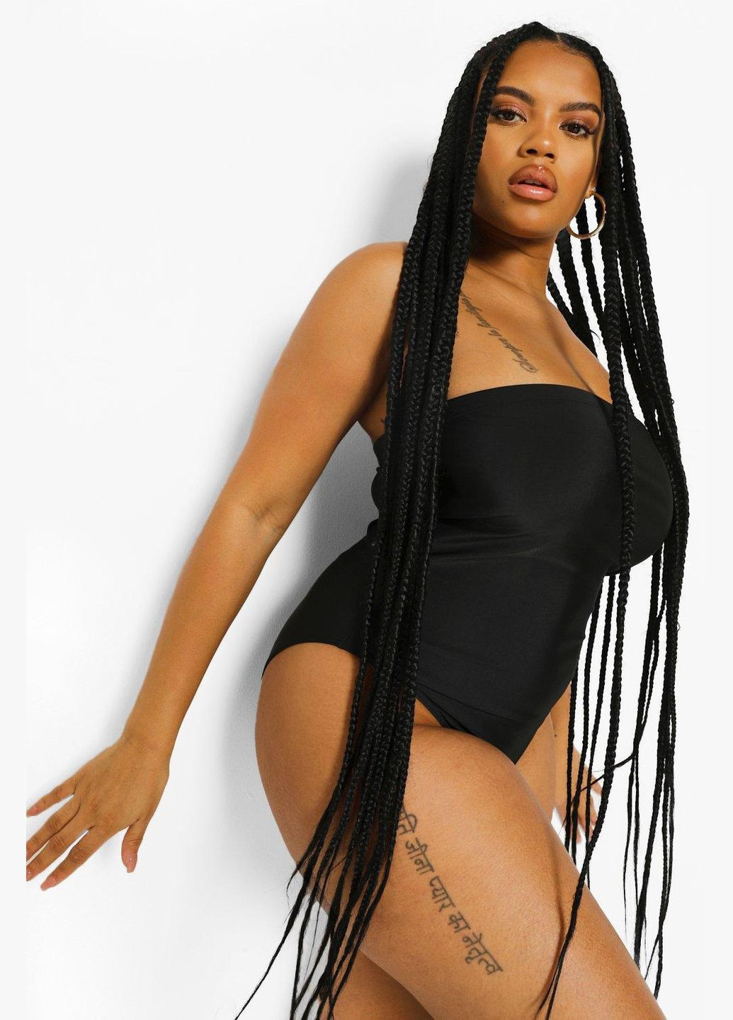 Чорний літній купальник суцільний суцільний Boohoo