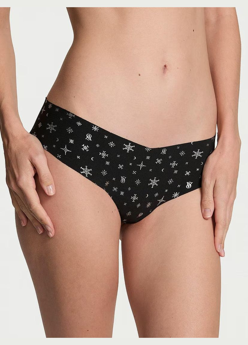 Трусики-стринги женские бесшовные No-Show Thong Panty черные Victoria's Secret (315386321)