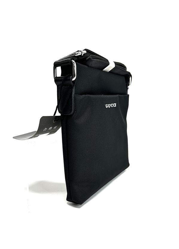 Черная мужская текстильная маленькая сумка через плечо на длинном ремешке No Brand (292404342)