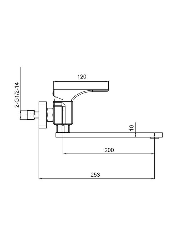 Смеситель для кухни настенный KB-73010-05 (Цвет черный) (KR3491) — однорычажный настенный смеситель для кухни. KOER (334003273)