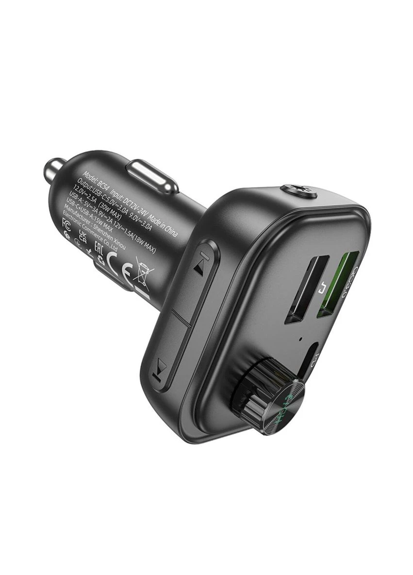 ОЗУ с FMмодулятором BC54 Acertar PD30W+QC3.0 car BT FM transmitter 18W Black Borofone (299722281)