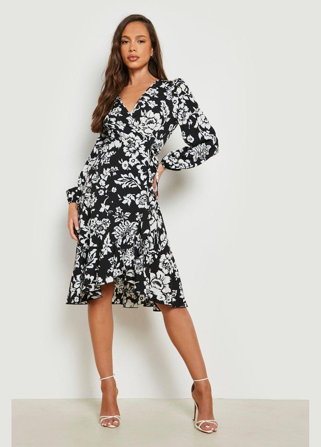 Чорна повсякденний сукня Boohoo з квітковим принтом