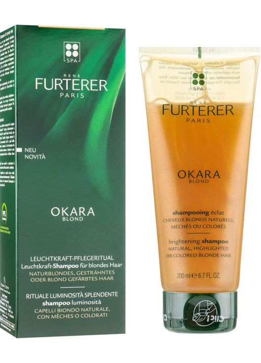 Шампунь для натуральных светлых и окрашенных волос Okara Blond Brightening Shampoo 200ml (637791-100382) Rene Furterer (368621988)