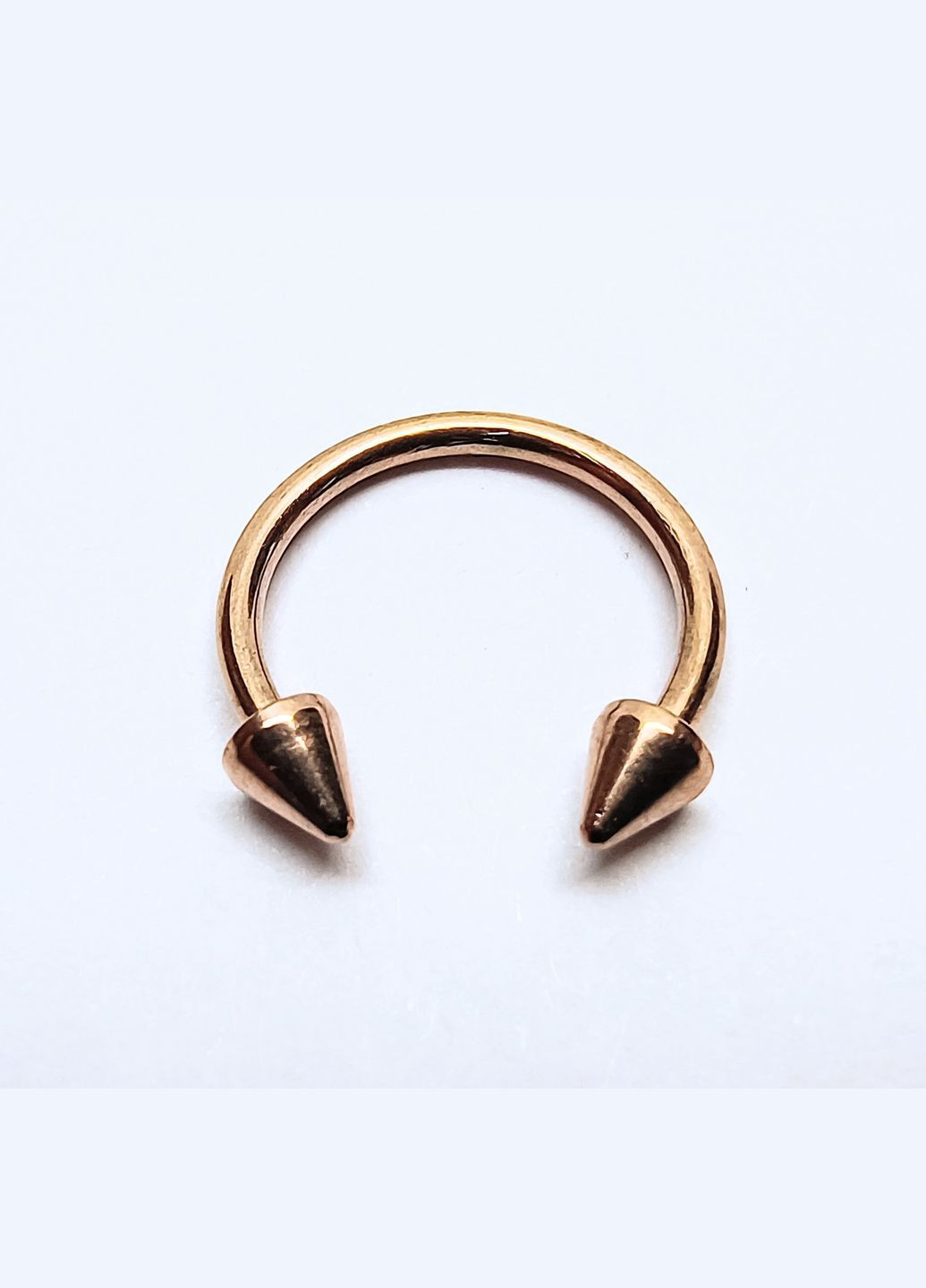 Серьга для пирсинга Циркуляр подкова с шипами из хирургической стали 316L для бровей губ Розовое золото 12 мм x 2.8 мм Pr00038 Finding (333707847)