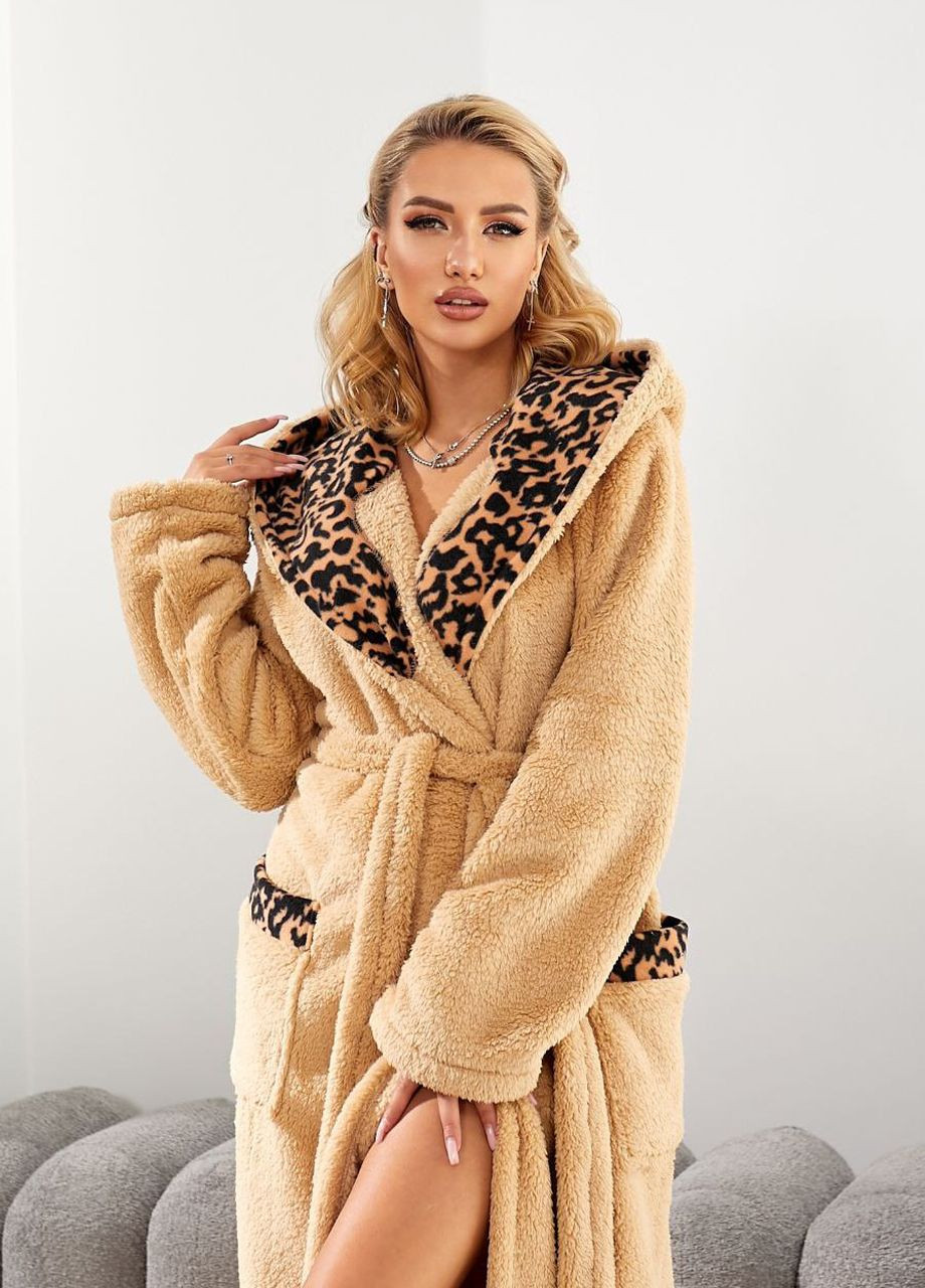 Жіночий теплий халат міді з капюшоном та чобітками Modena (305776882)