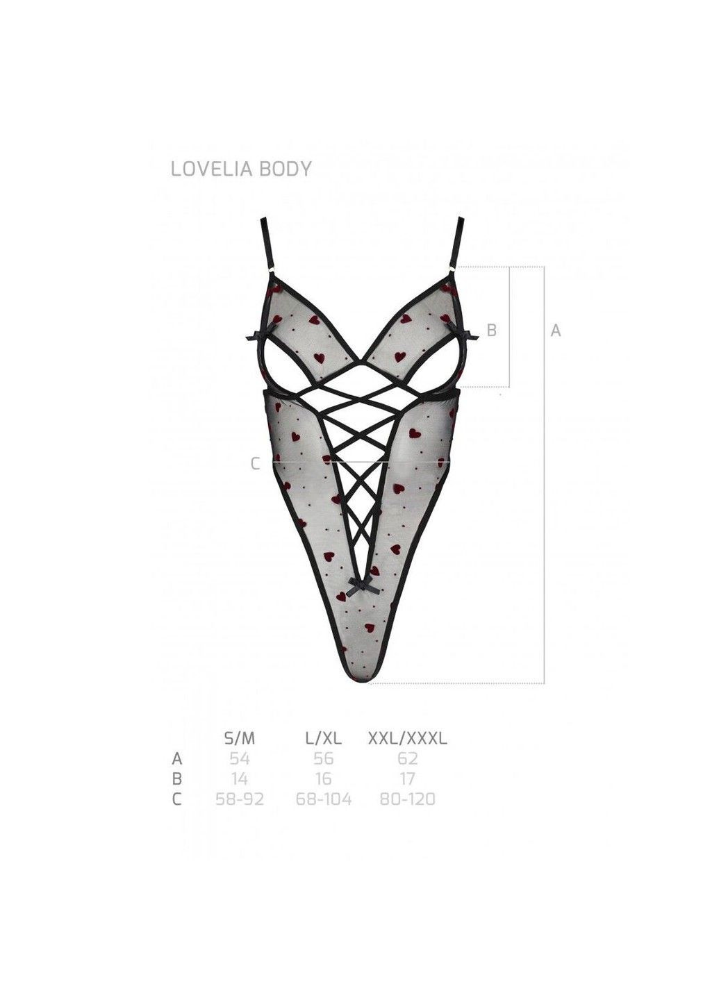 Вишукане боді — Lovelia Body Black, з малюнком та спокусливими вирізами Passion (334305580)