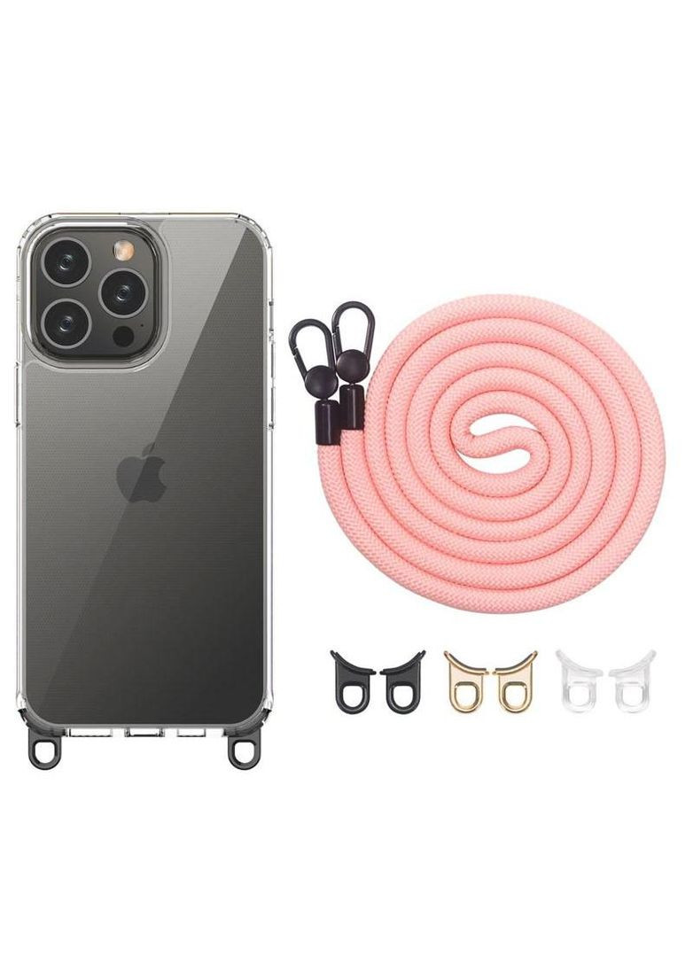 Прозорий силіконовий чохол з ремінцем на Apple iPhone 12 Pro (6.1") Epik (298876283)