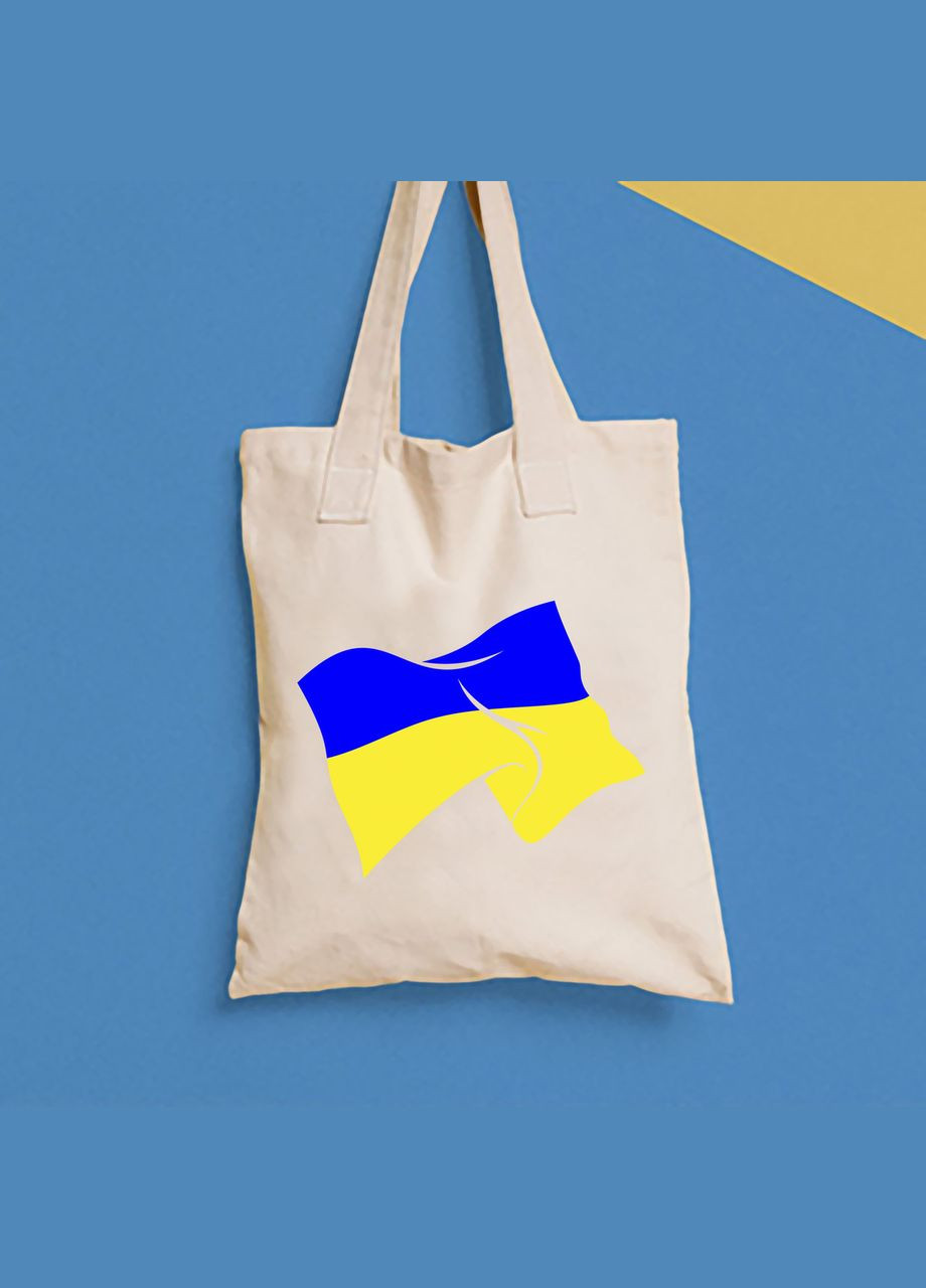 Еко сумка,, повсякденна з принтом "Прапор України, що розвивається" Push IT Кавун шопер (316137853)