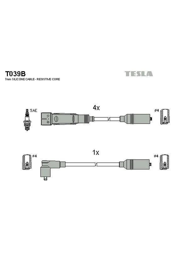 Комплект кабелів запалювання Tesla (377611444)