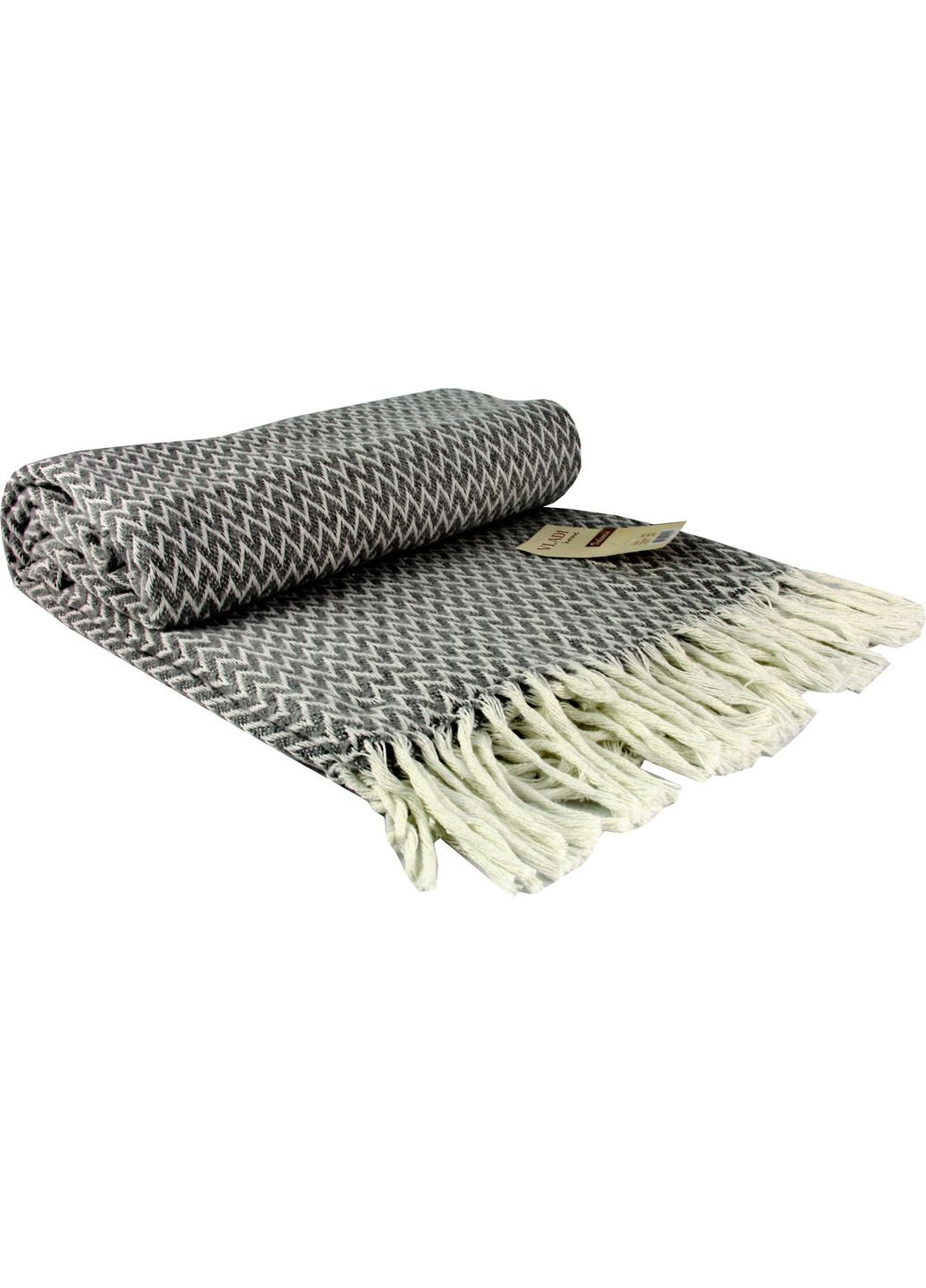 Плед вовняний — Валенсія No1 Antonio біло-дим 200*220 євро Vladi (305875498)