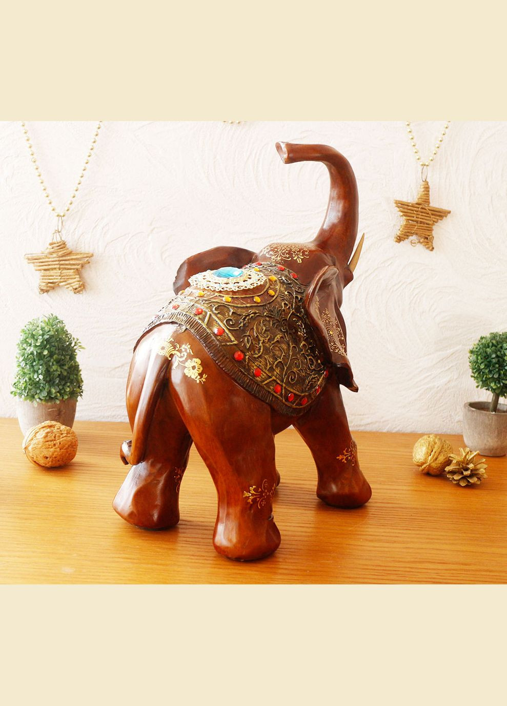 Статуэтка слона с украшениями, хобот вверх 30см (H24813T) Гранд Презент (282841264)