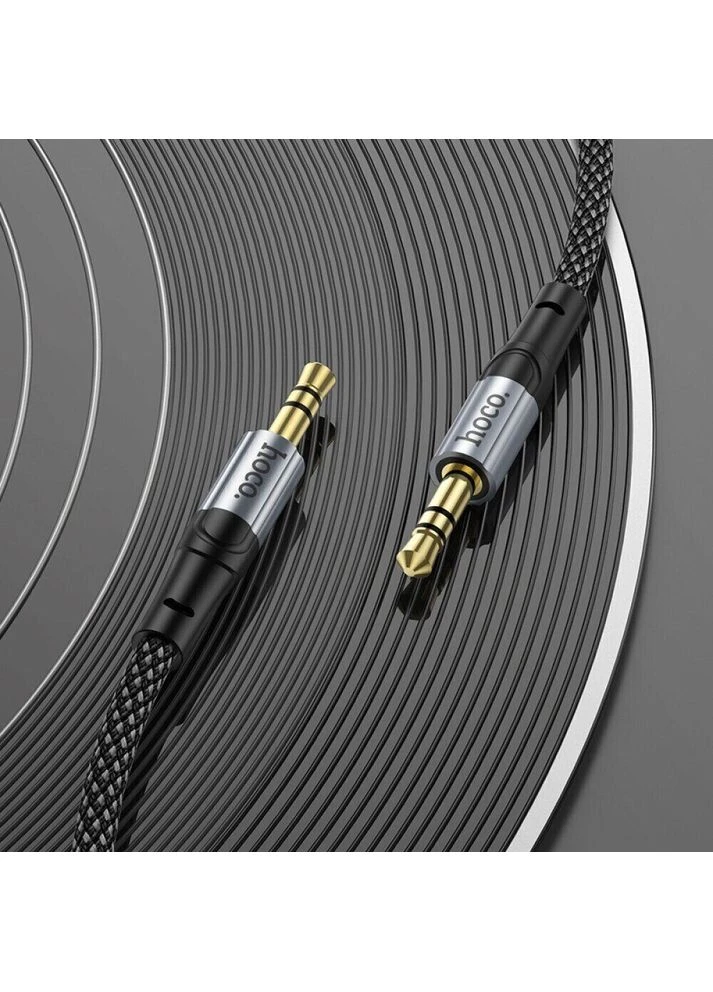 Аудиокабель UPA26 3.5mm male to 3.5mm male, нейлоновая оплетка, 1м, Черный Hoco (392144550)