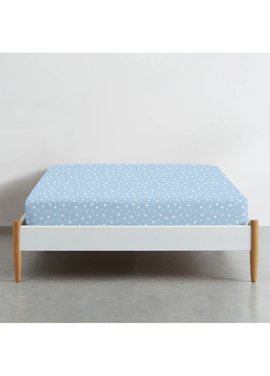Простирадло на резинці в дитяче ліжечко 70х140 LIGHT BLUE STARFALL (4822052316139) Cosas (391258201)