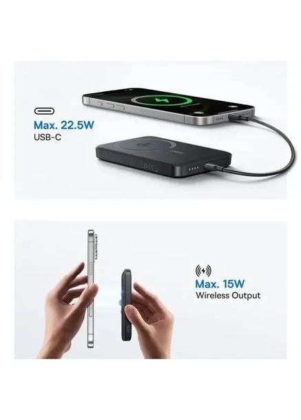 Повербанк з бездротовою зарядкою MagSafe E0028500 EnerFill FM12 Qi2 Power Bank 10000mAh 22.5W /Type-C Baseus (388146535)