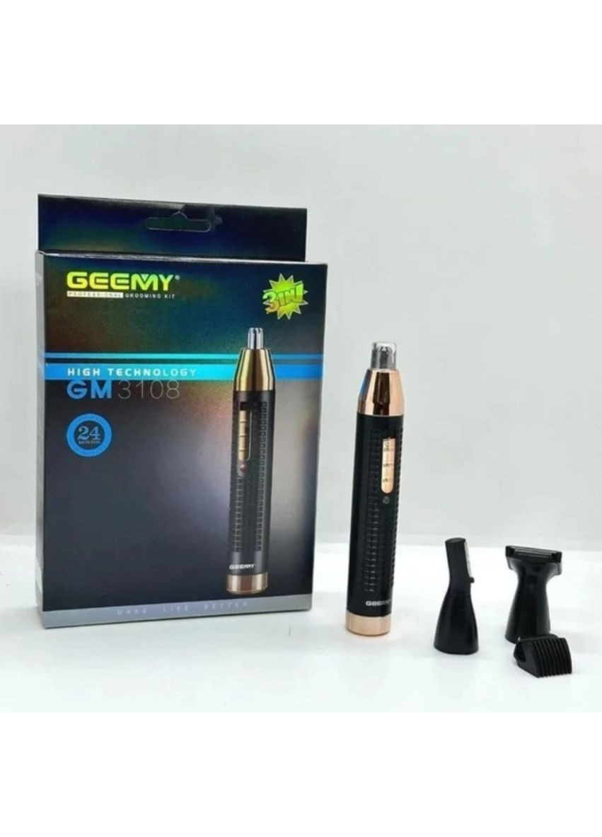 Триммер чоловічий 3108 універсальна машинка для бриття 3 в 1 для носа вух та брів Geemy (360648071)