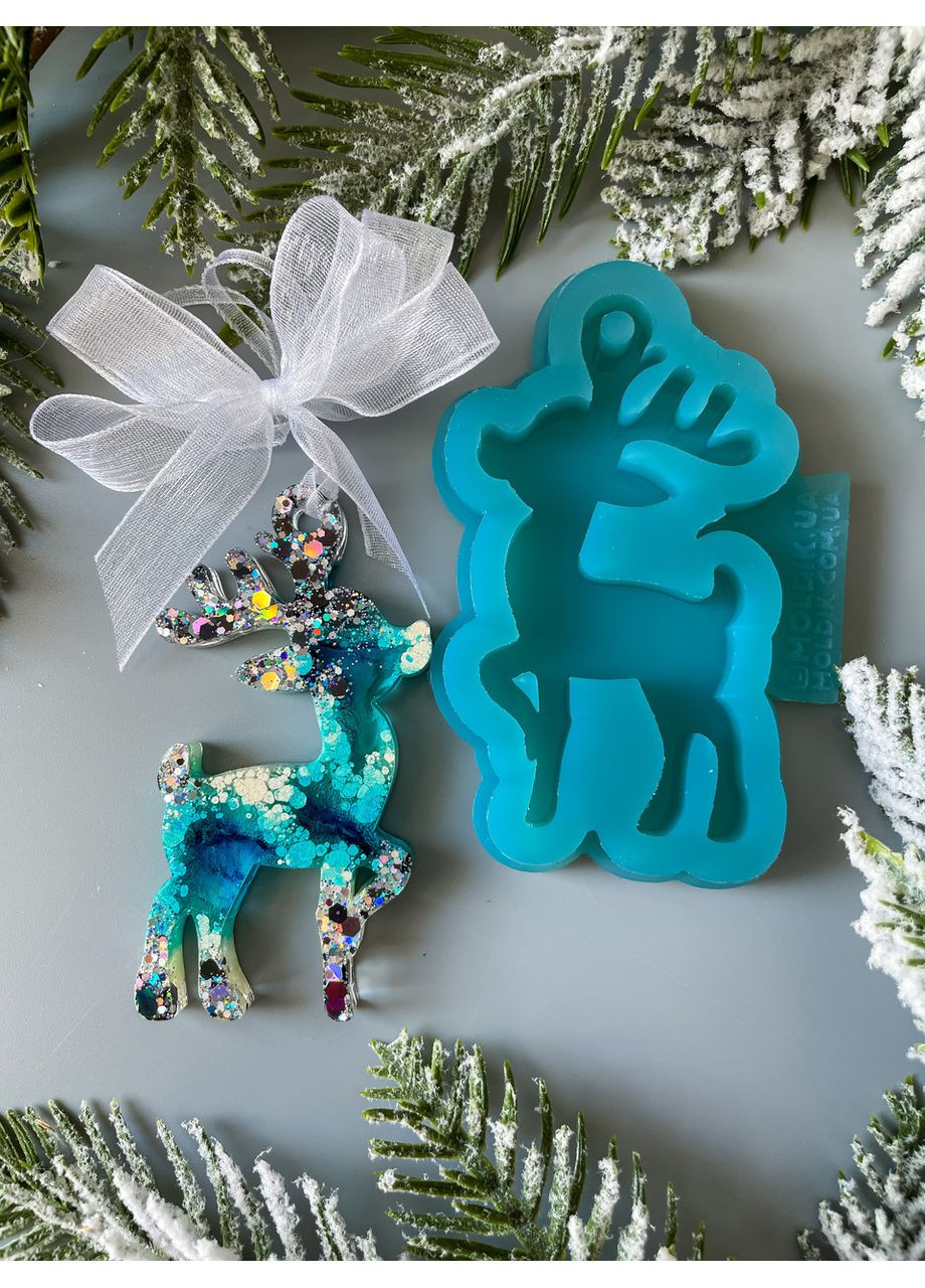 Молд Оленя дівчинка форма для новорічних іграшок на ялинку силіконова форма для епоксидної смоли No Brand (370567087)