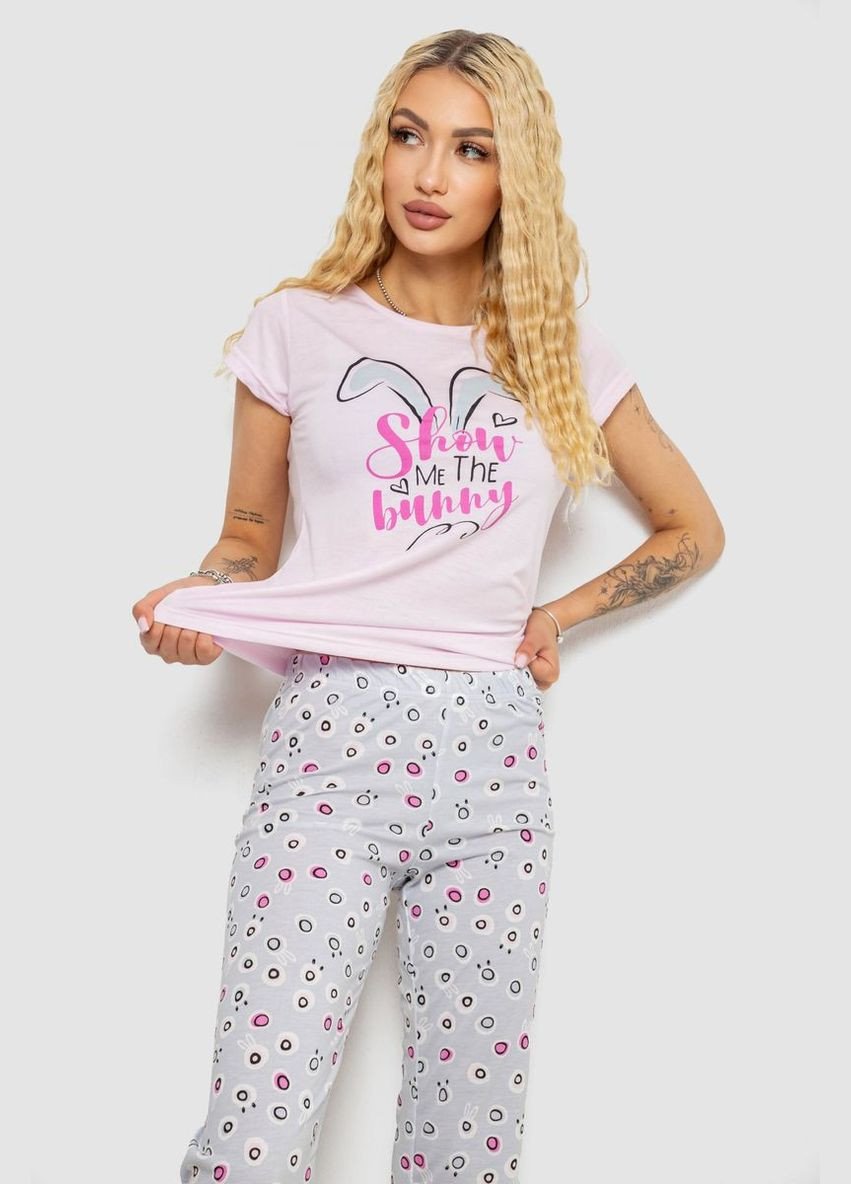 Розовая пижама женская с принтом Ager 243R7077