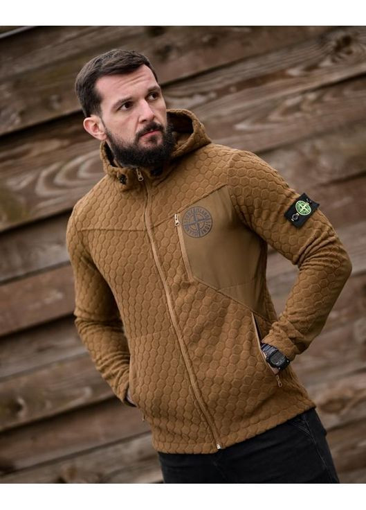 Демісезонна чоловіча флісовка Stone Island койот Freedom (370604036)