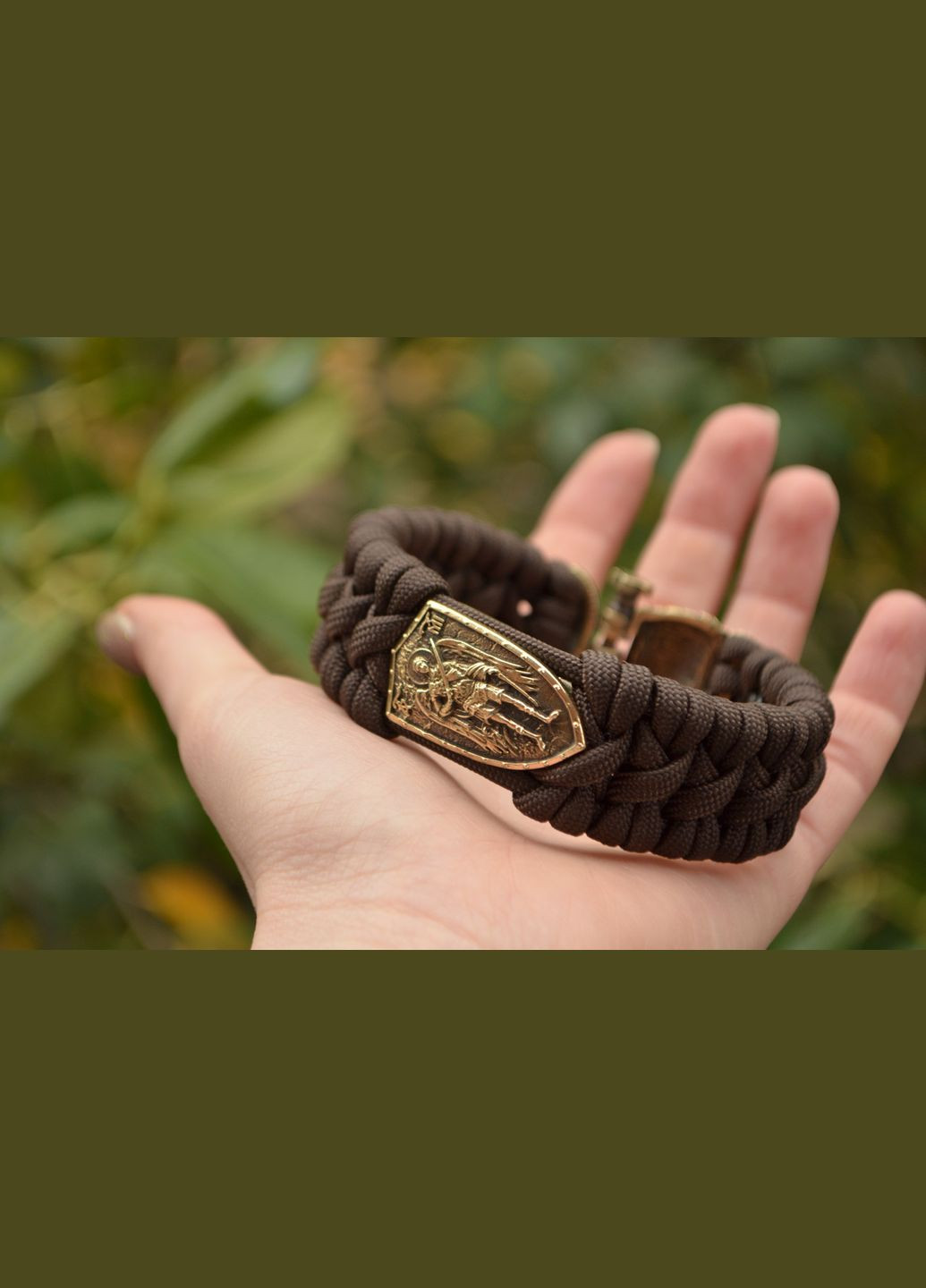 Браслет із Совою і Михайлом Архангелом із латуні та паракорду під замовлення плетіння колір розмір + брелок у подарунок No Brand (341738771)