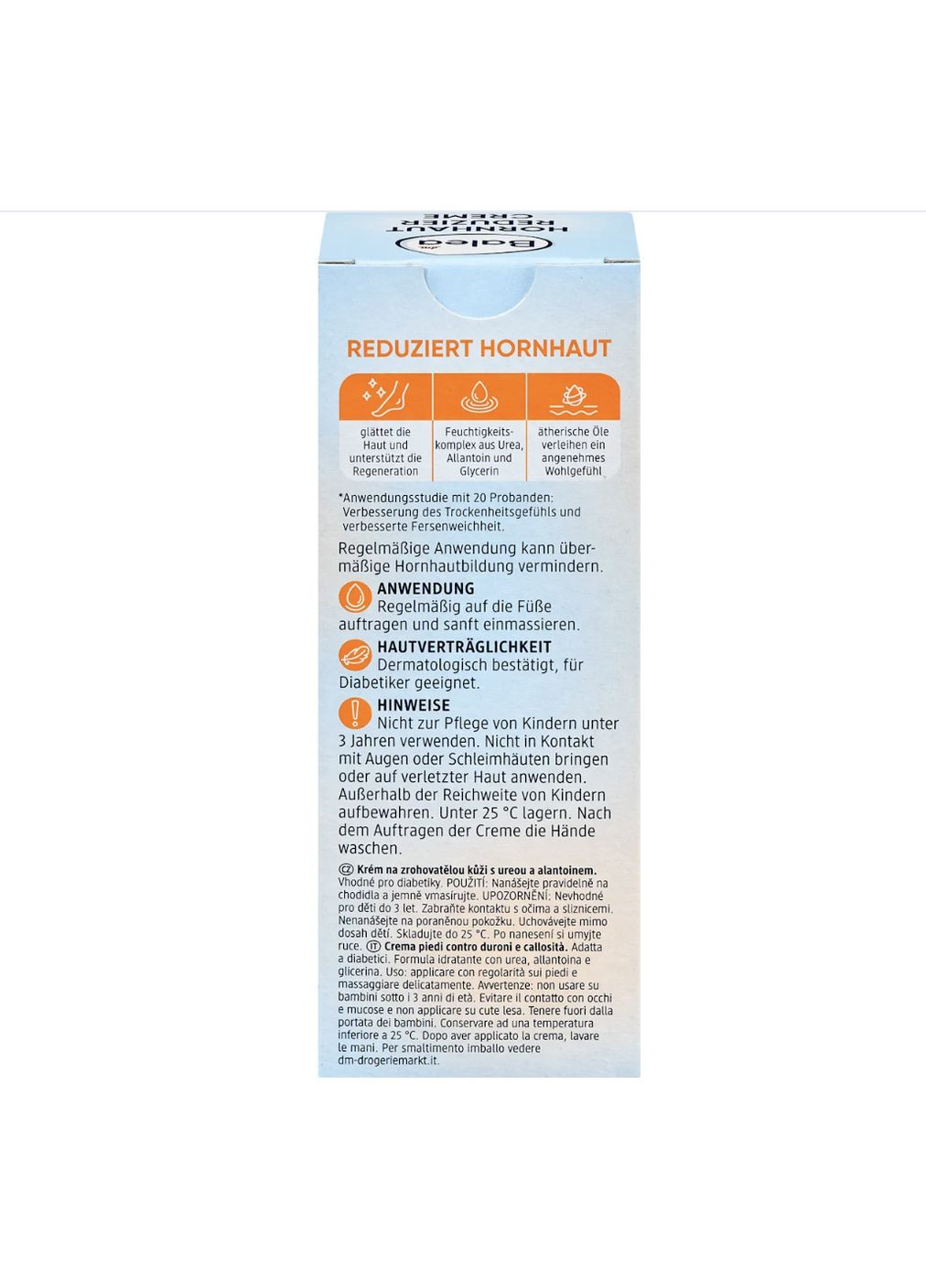 Ультраувлажняющий крем для ног с мочевиной от трещин Fußcreme, Hornhaut Reduzier Creme mit Urea & Allantoin, 50 ml Balea (366569858)